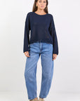 Dawn Ink Crochet Knit Jumper