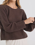 Dawn Chocolate Crochet Knit Jumper