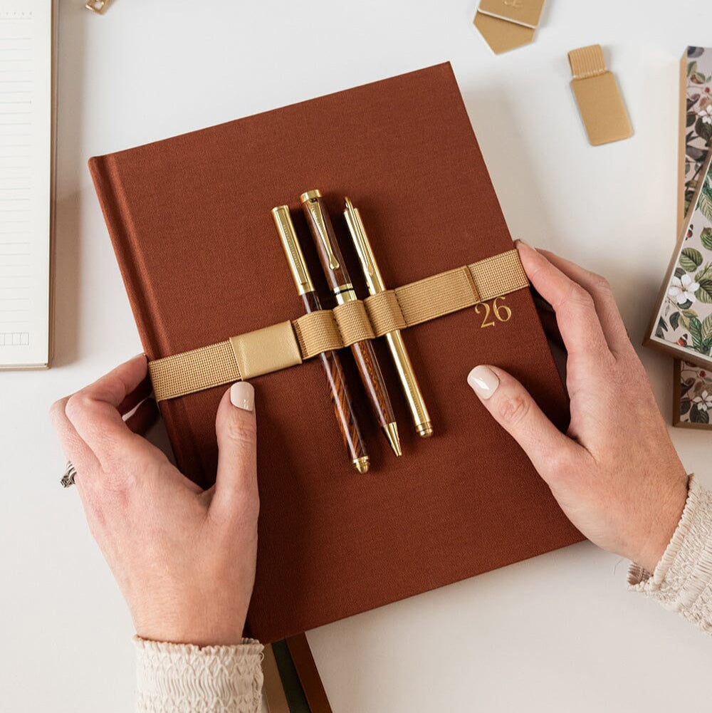 Elastic Book Strap - Gold