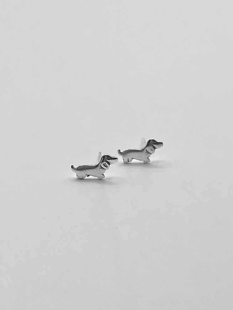 Sterling Silver - Dachshund Studs
