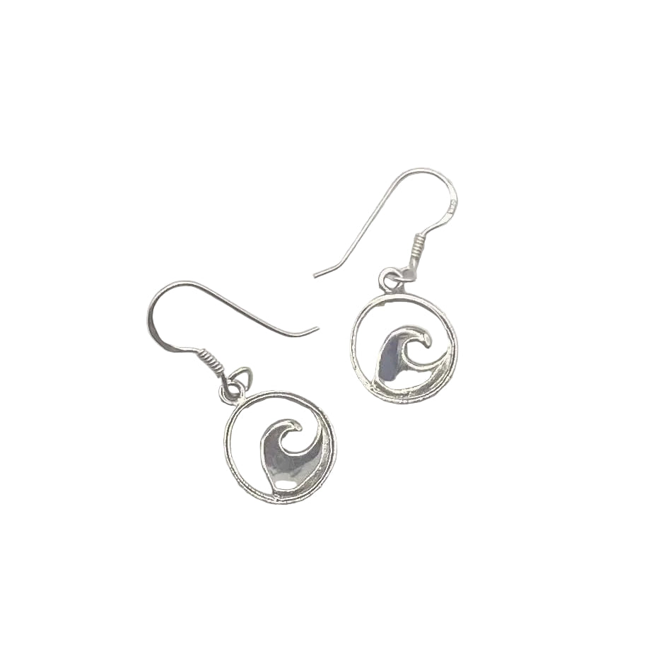 Sterling Silver - Wave Drop Earrings