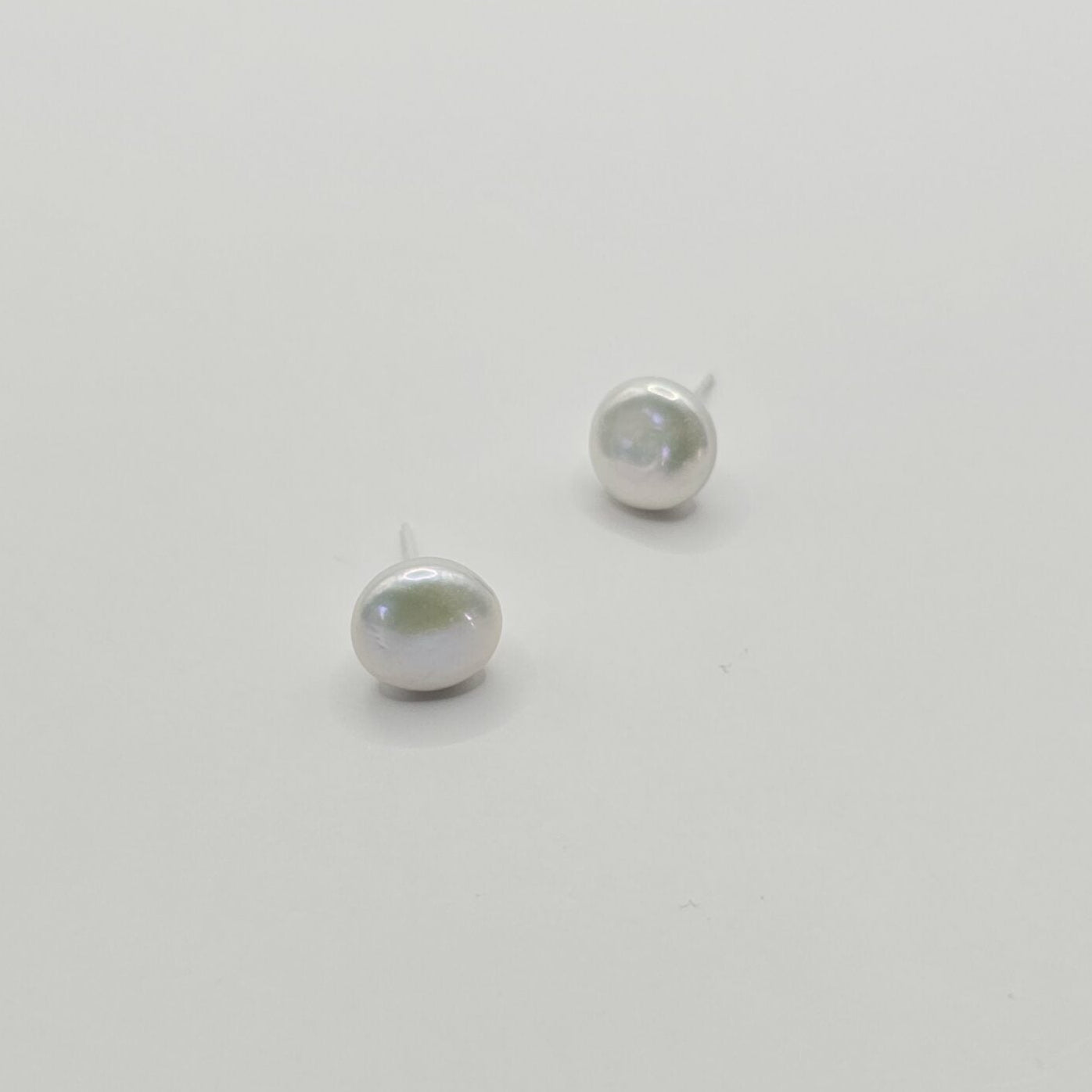 Sterling Silver Stud - Freshwater Pearl Button