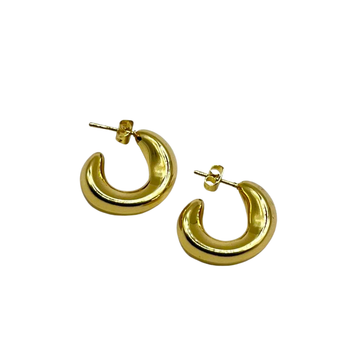 Gold Earrings - Half Hoop Drop