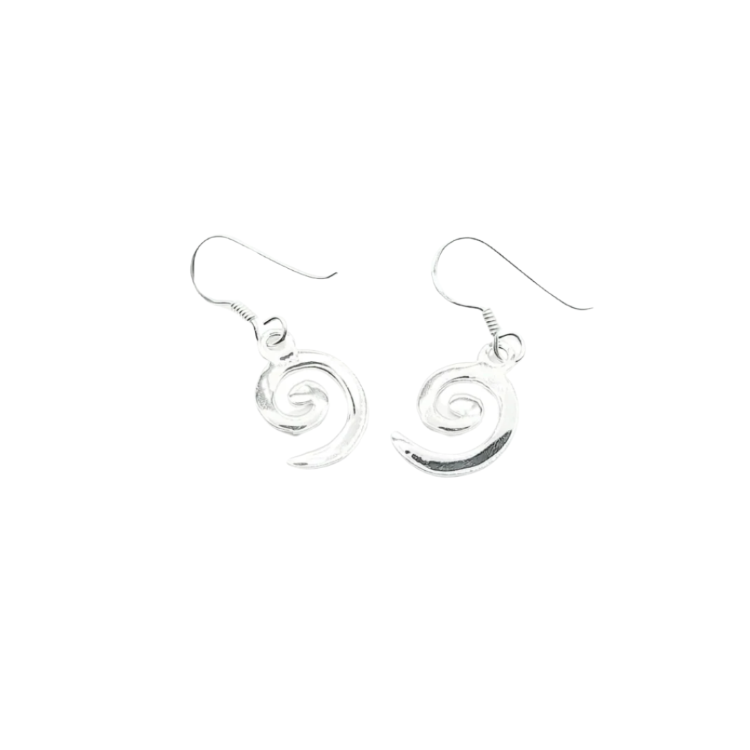 Sterling Silver - Drop Koru Earrings | Large