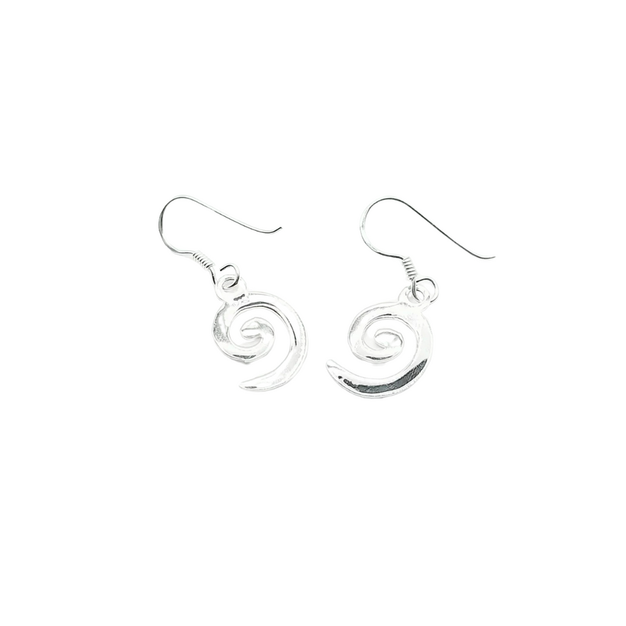 Sterling Silver - Drop Koru Earrings | Large