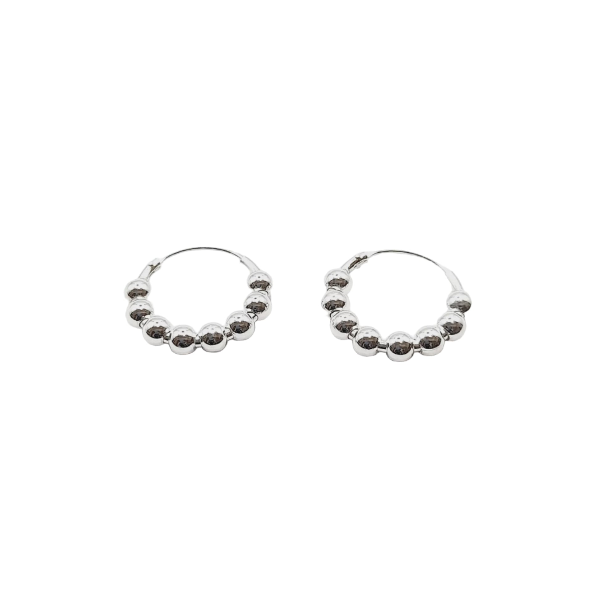 Sterling Silver Earrings - Hoop Balls