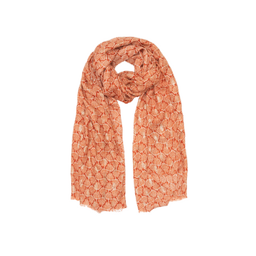 Rust & Gold Feathered Scarf
