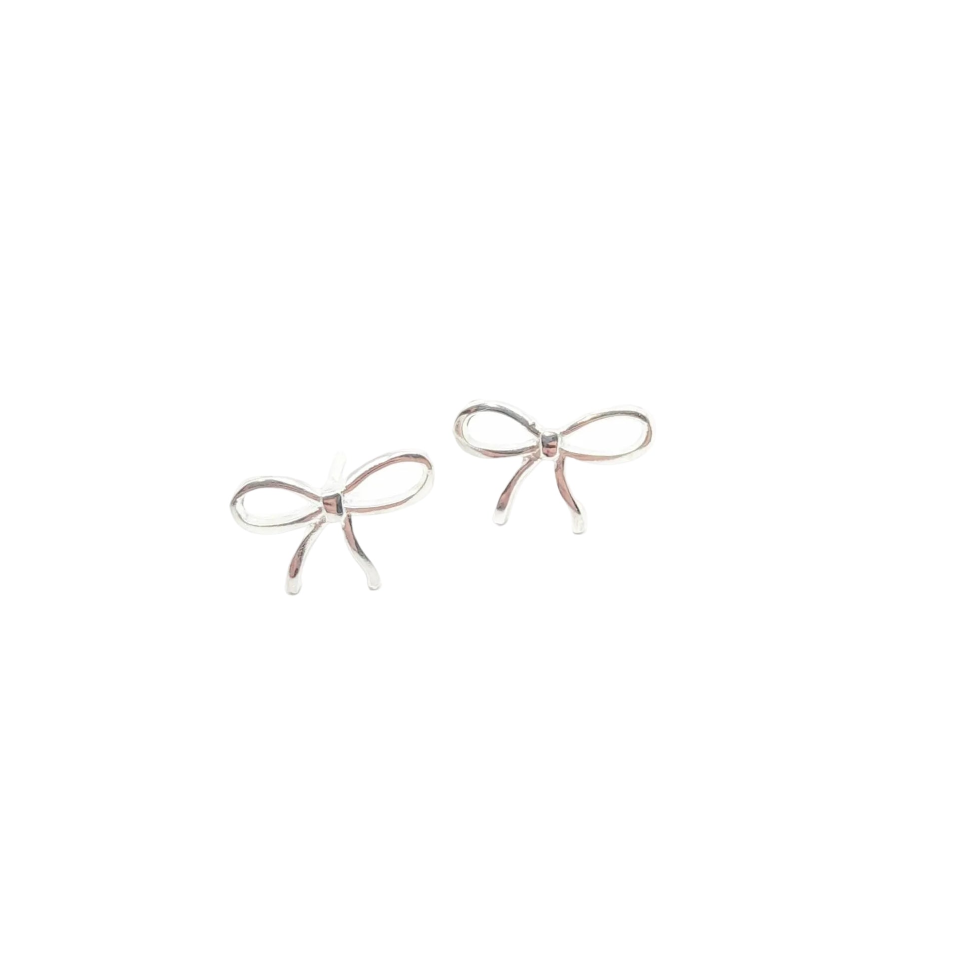 Sterling Silver smooth bow earrings