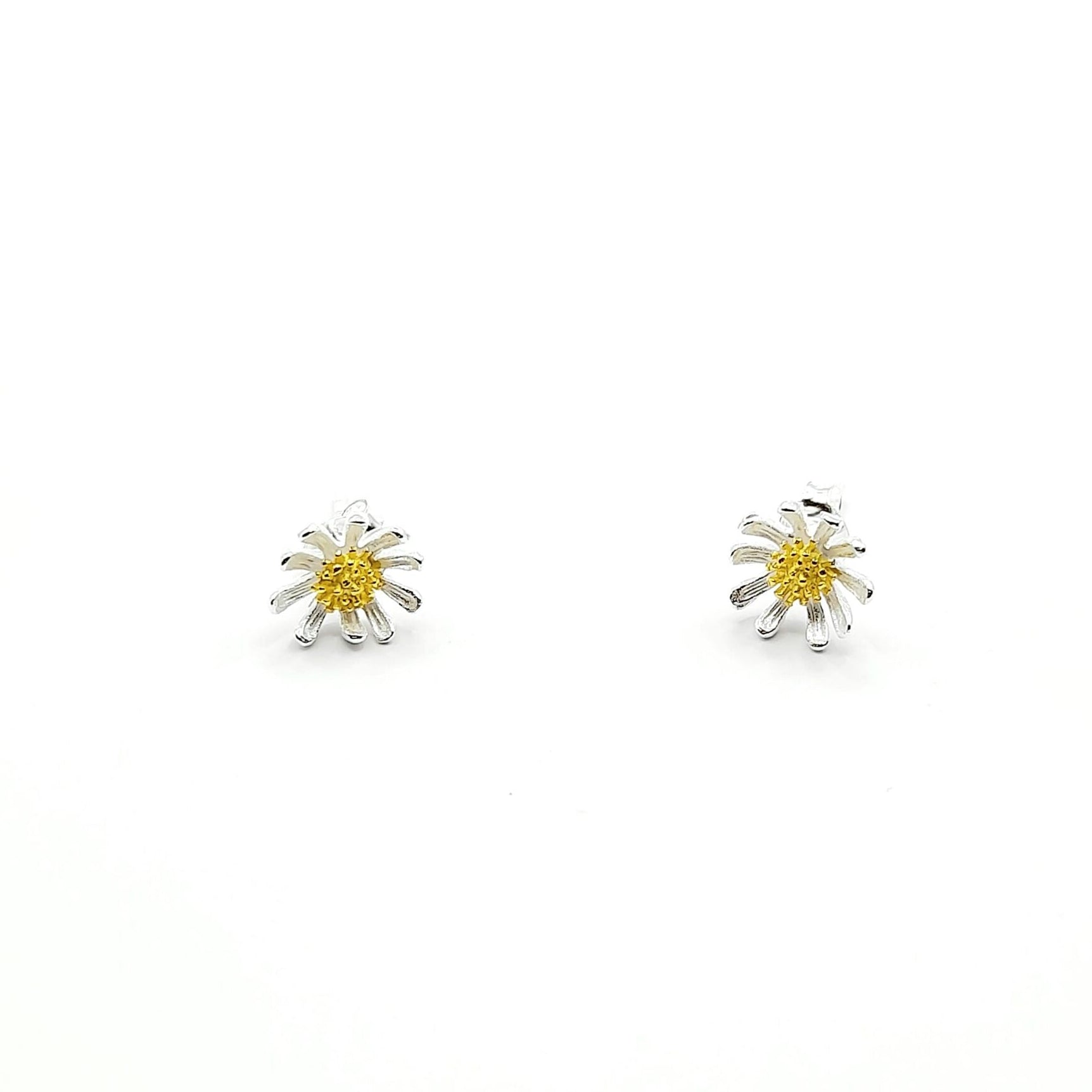Sterling Silver Earrings - Gold Plated Daisy Studs