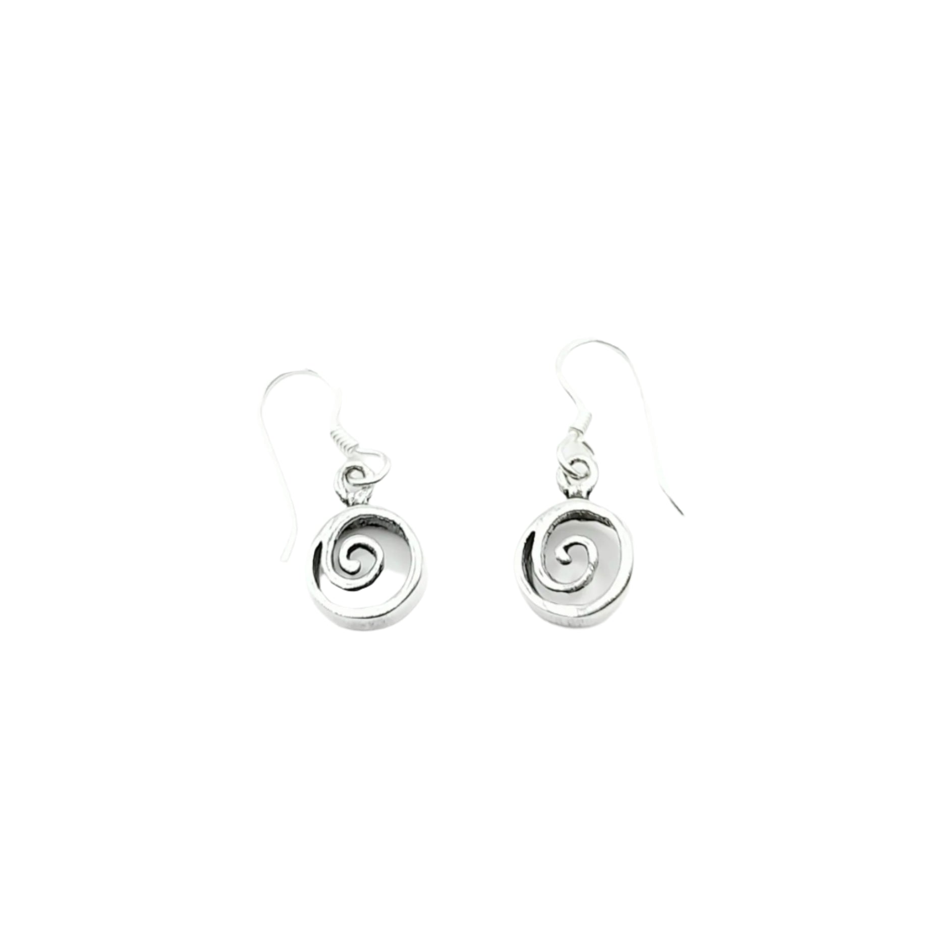 Sterling Silver - Drop Koru Earrings