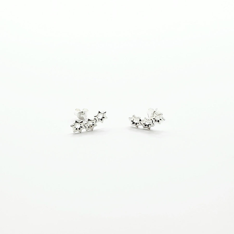 Sterling Silver Earring - Three Star