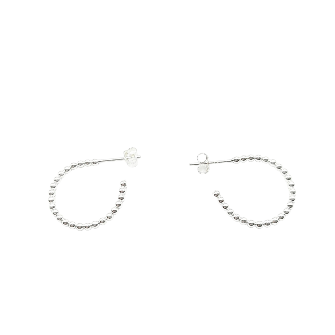 Sterling Silver Earrings - Little Dots 3/4 Hoop