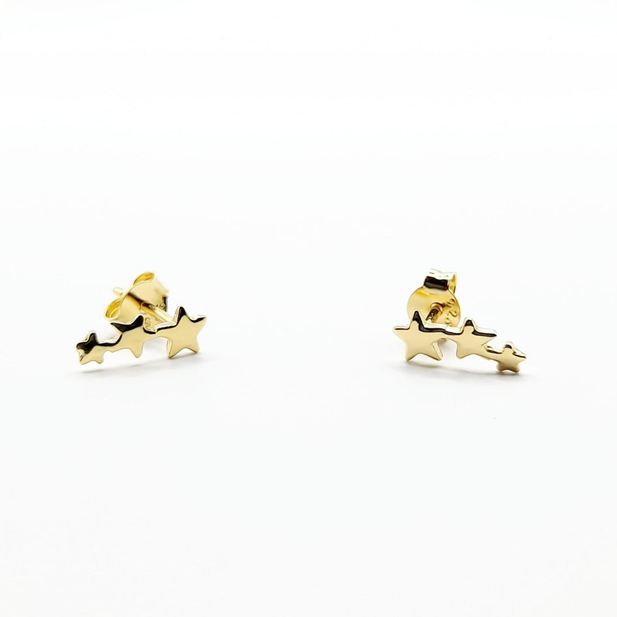 Gold Plated Sterling Silver Stud - 3 Stars]