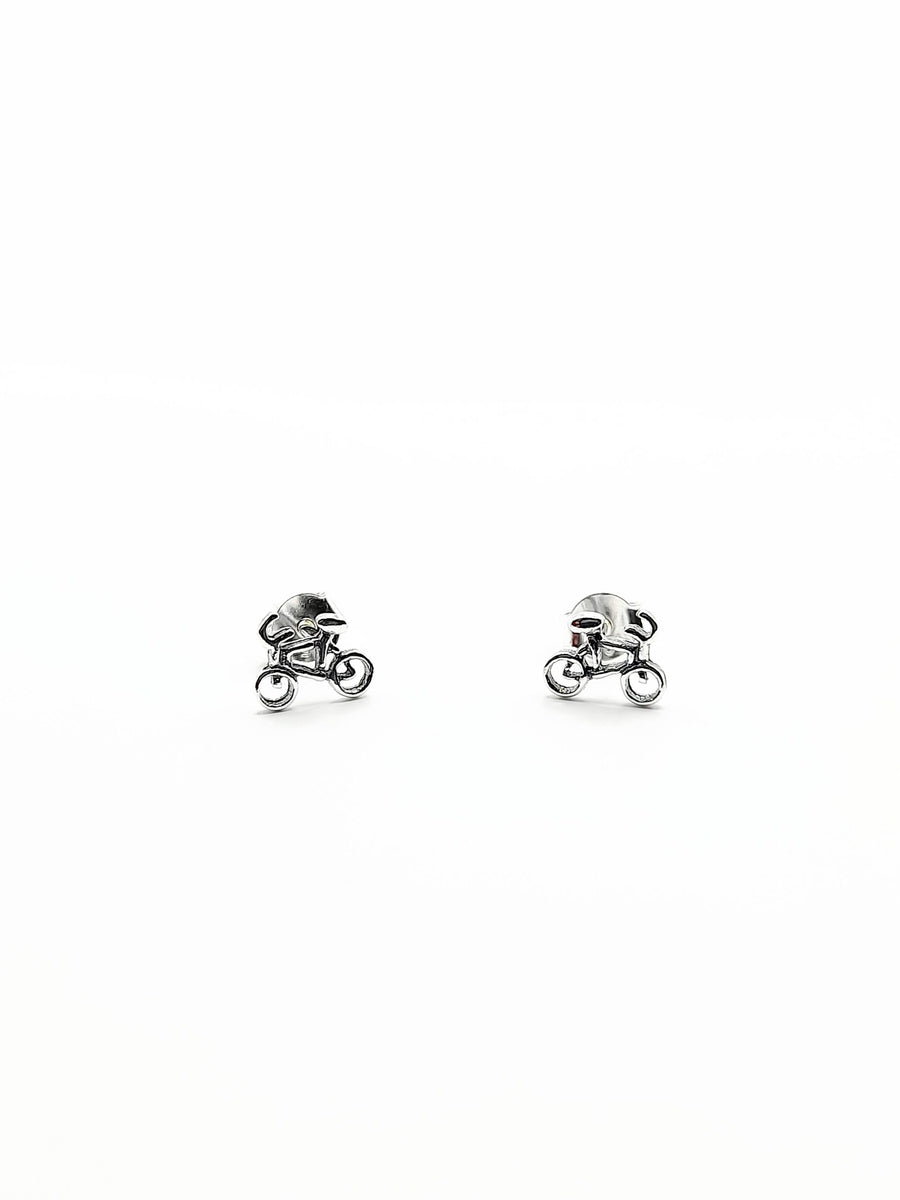 Sterling Silver Earrings - Bike Studs