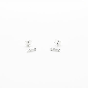 Sterling Silver Earrings - Four Crystal Dots
