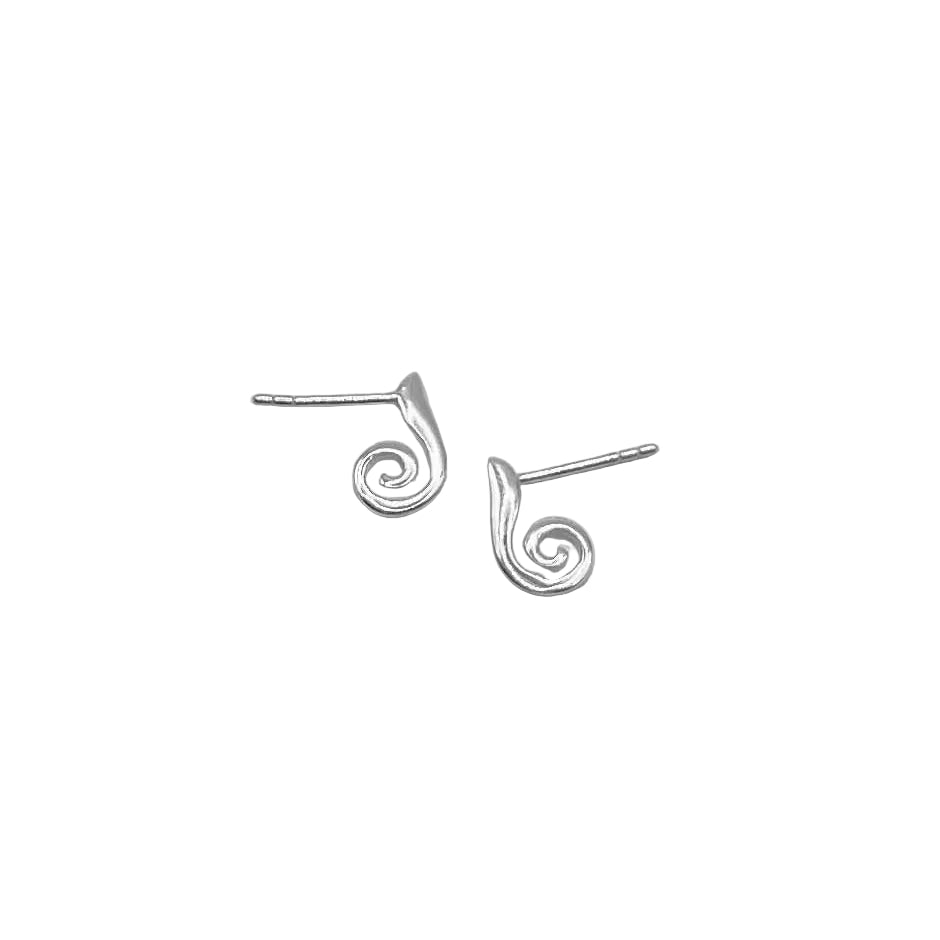 Sterling Silver - Drop Koru Stud