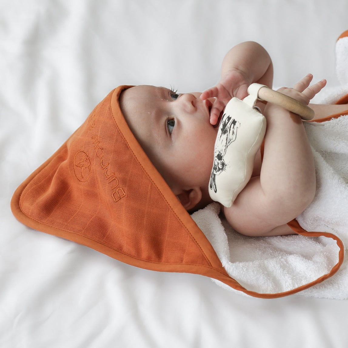 Baby hooded towel - Rust