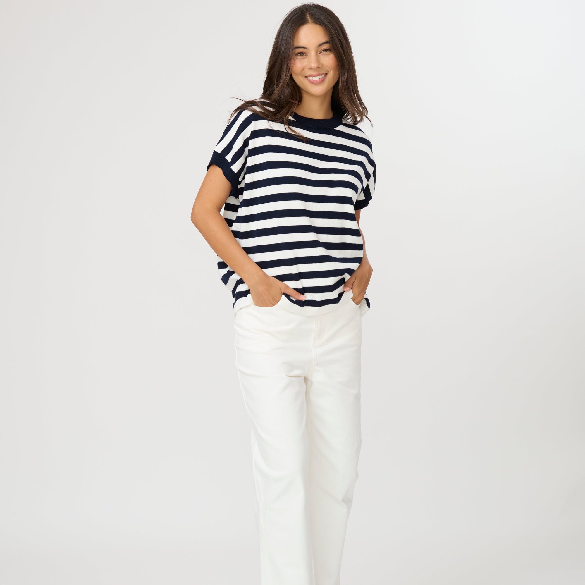 Stella + Gemma Gwen Tee - Milk/Midnight
