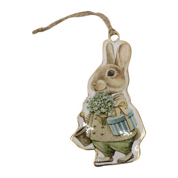 Vintage metal hanging giftbox bunny by Le Forge