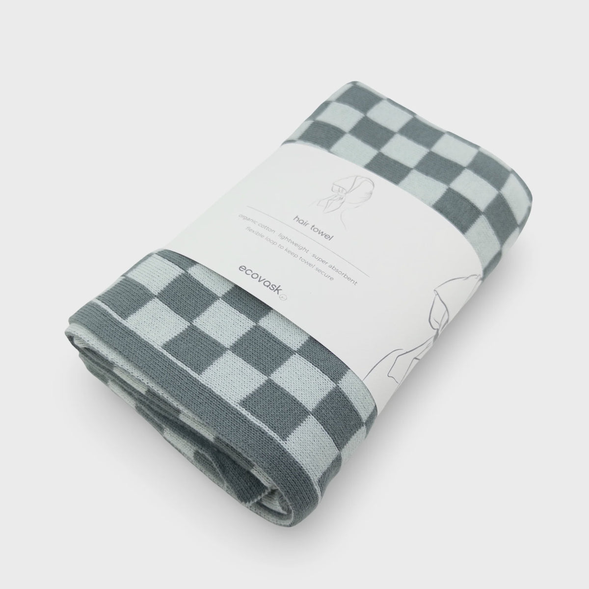Hair Towel Mini - Sea Foam | Chequer