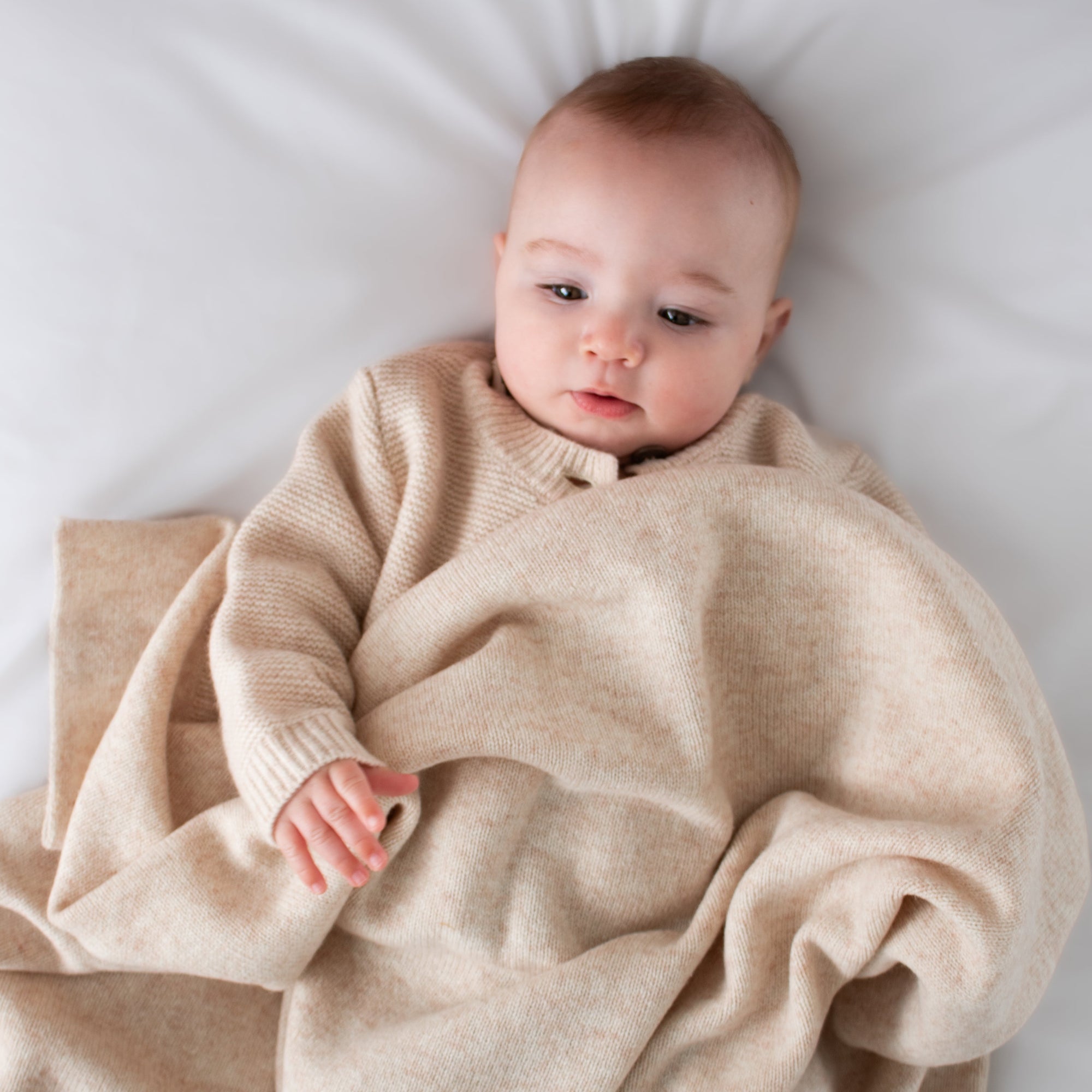 Baby Blanket - 100% Wool Knit | Ecru