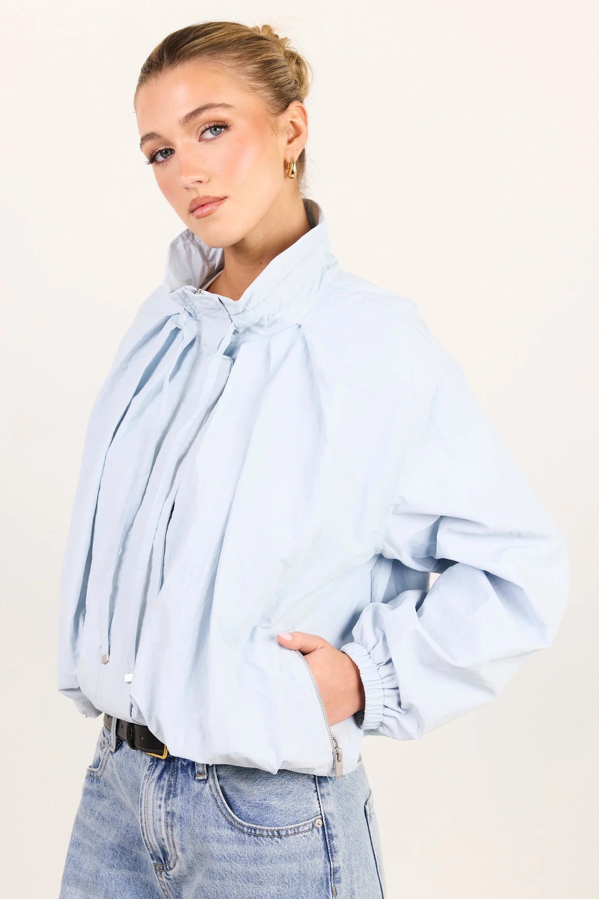 Element Funnel Neck Bomber Jacket | Ice Blue