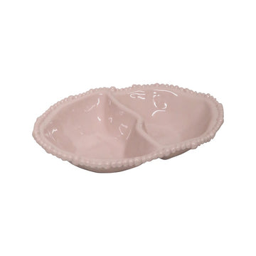 Melamine Pearl Double Serving Bowl Pink