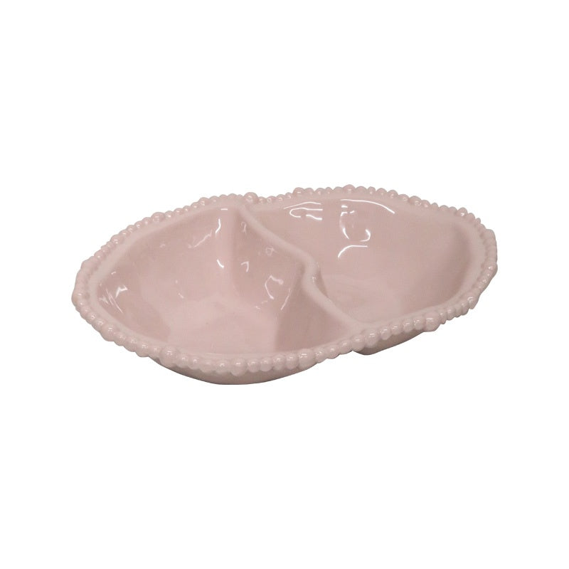Melamine Pearl Double Serving Bowl Pink