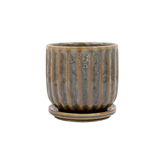 Planter - Leonie Brackish Glaze + Saucer | Small
