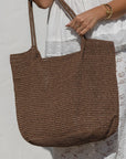 Oversized raffia slouch bag