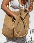 Raffia Knit Slouch Bag