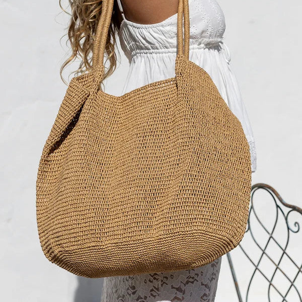 Raffia Knit Slouch Bag