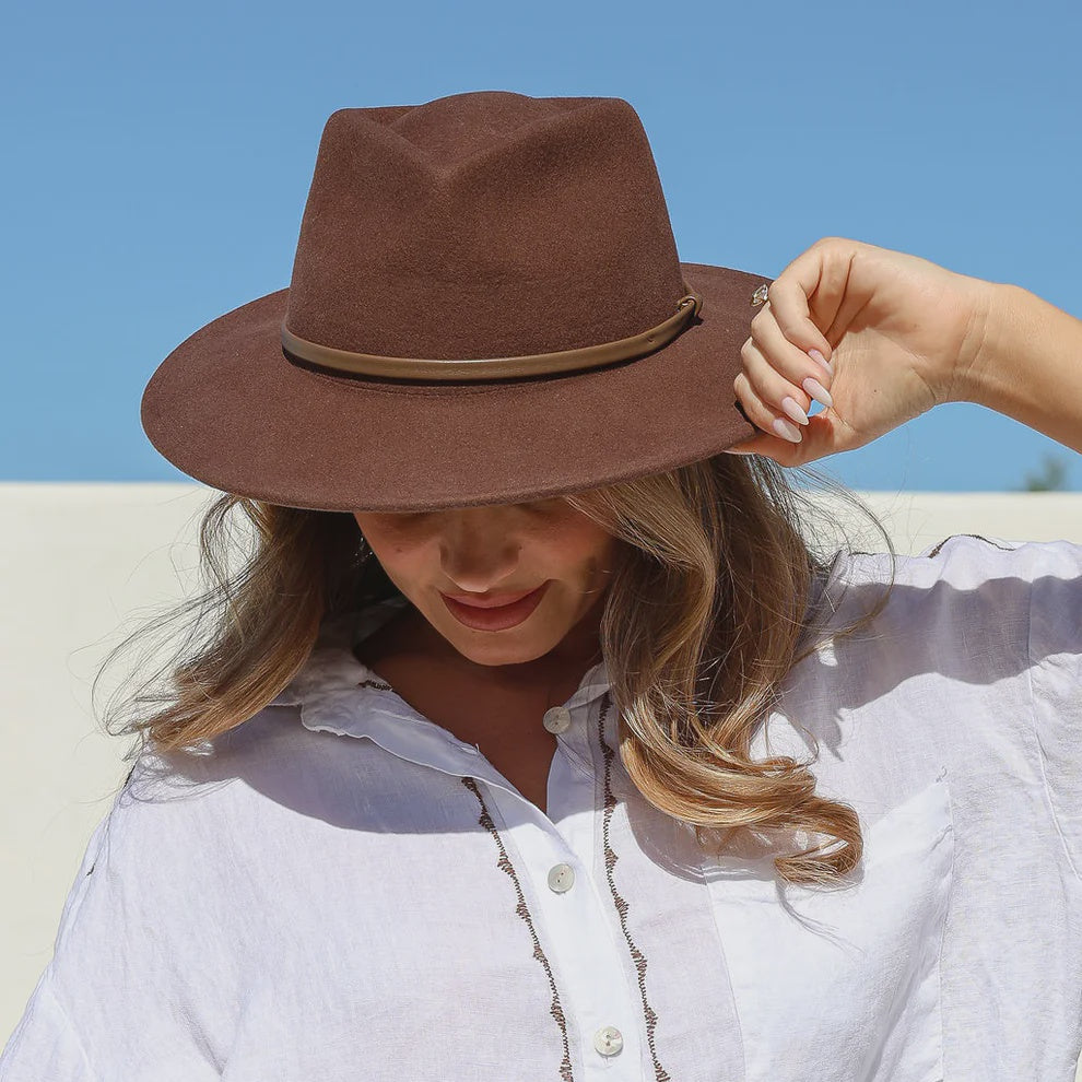 Wool Felt Hat - Chocolate