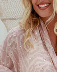 Gold Foil Scarf - Nude Pink