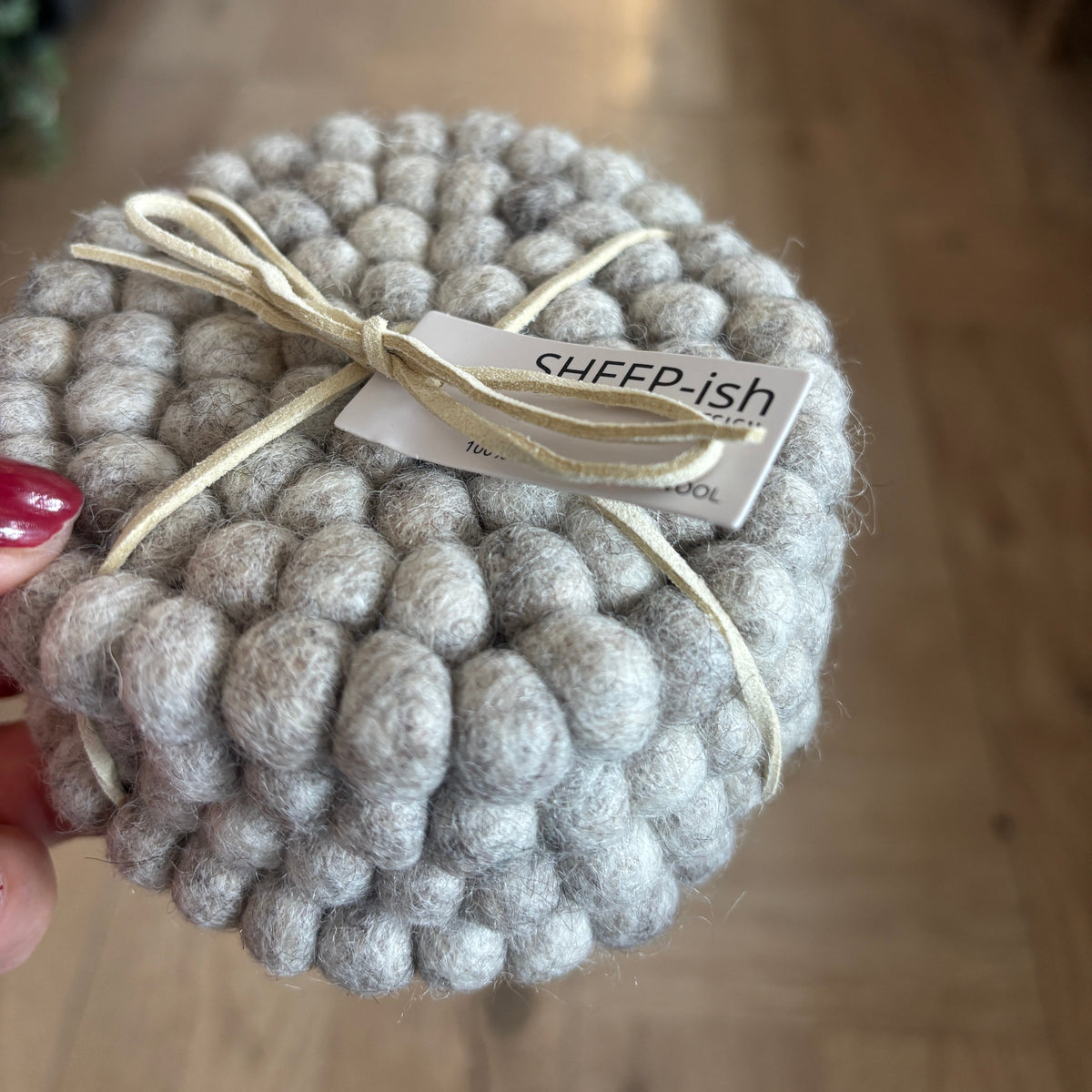 Felt Ball Coasters (Set 4) - Oatmeal