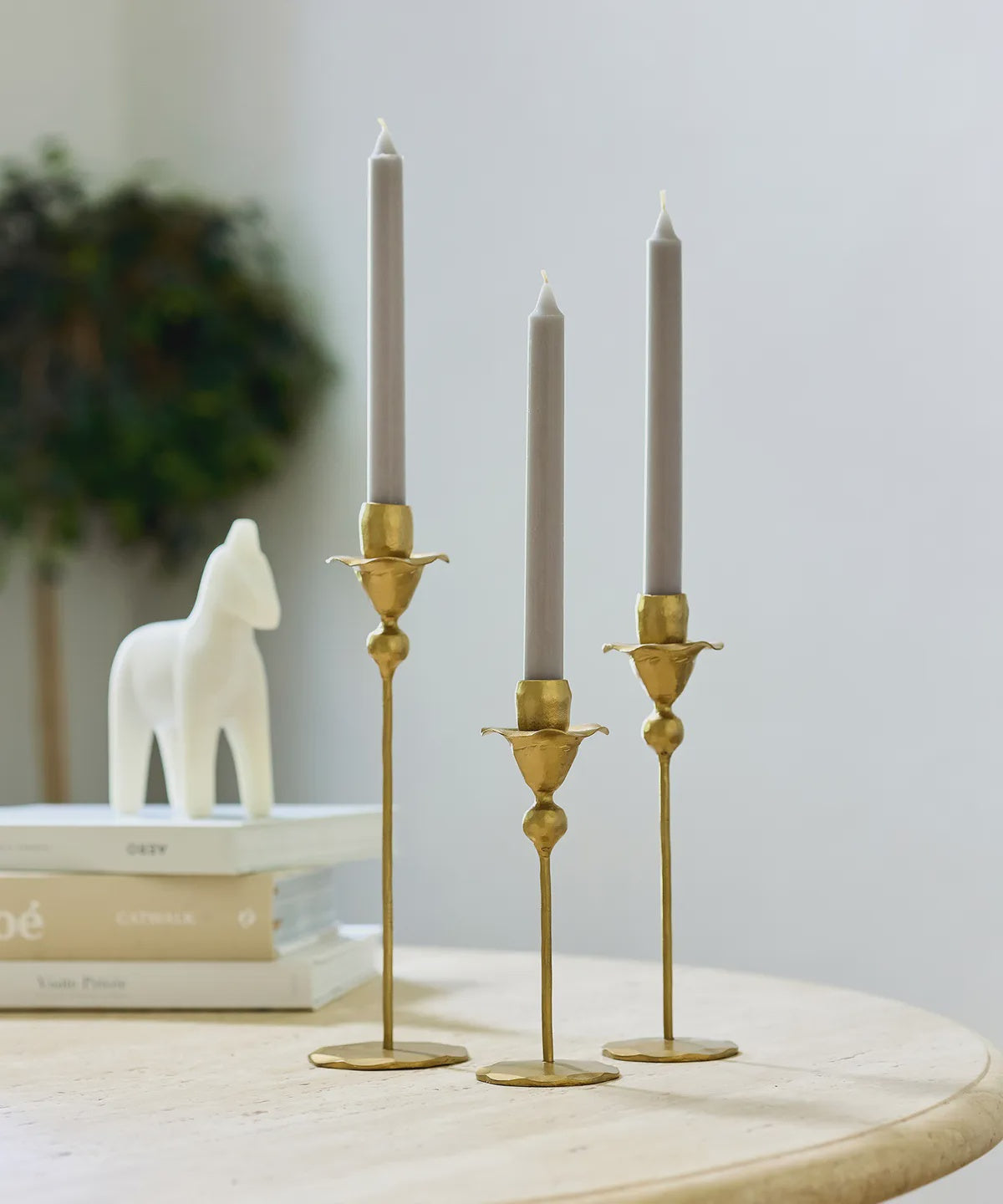 gold-forged iron candlesticks