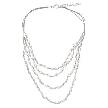 silver bead necklace