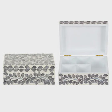 Inlay Jewellery Box - Charcoal + White