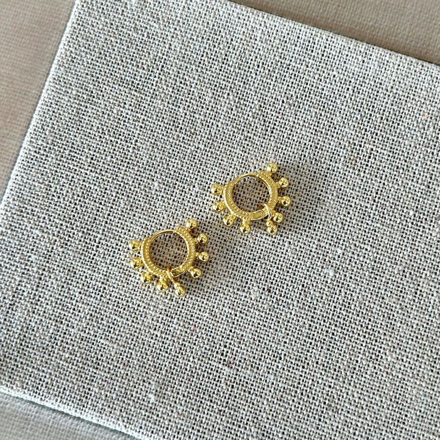 Gold Earrings - Small Atom Hoops