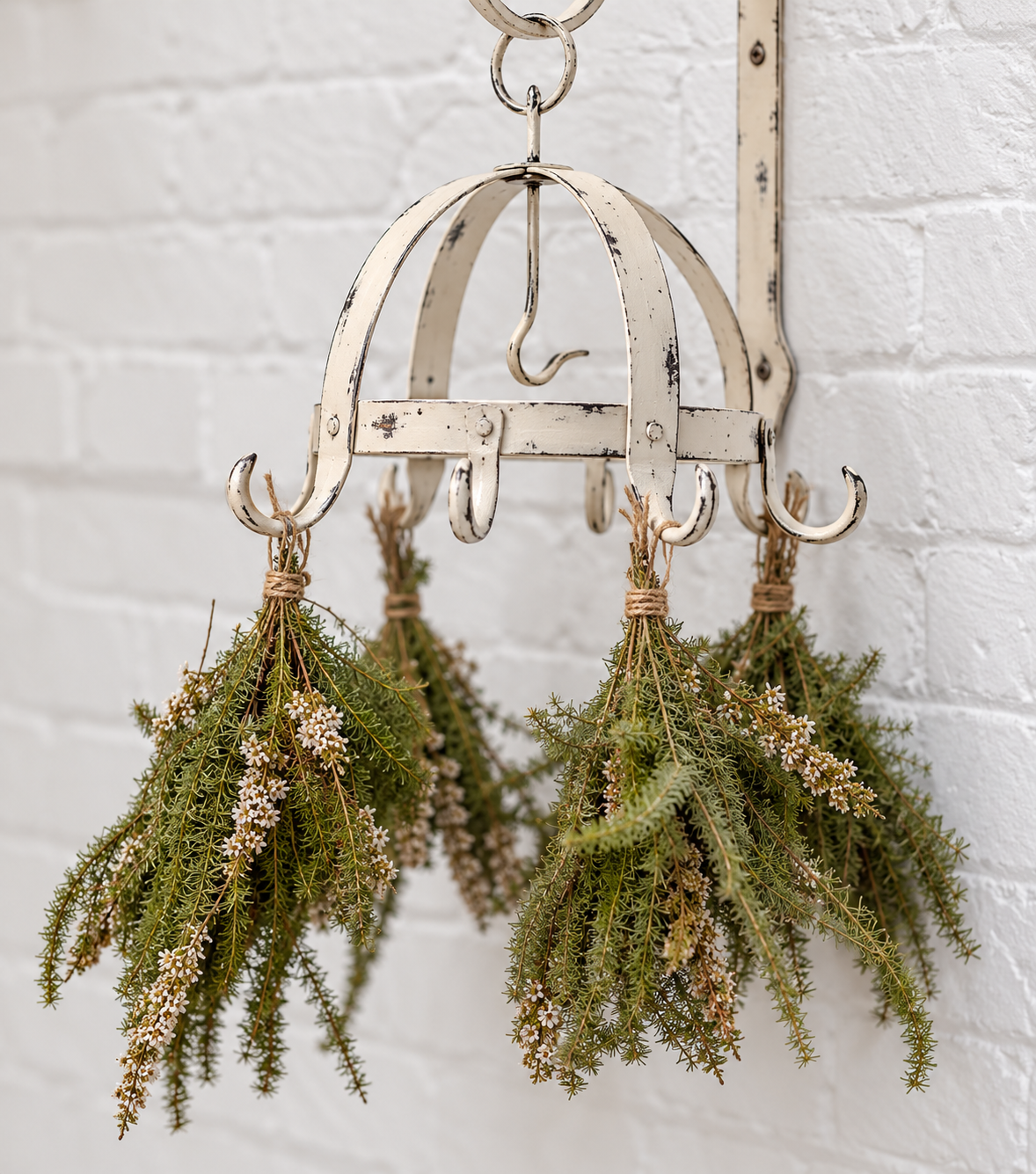 Iron Herb Hanger - Winter White