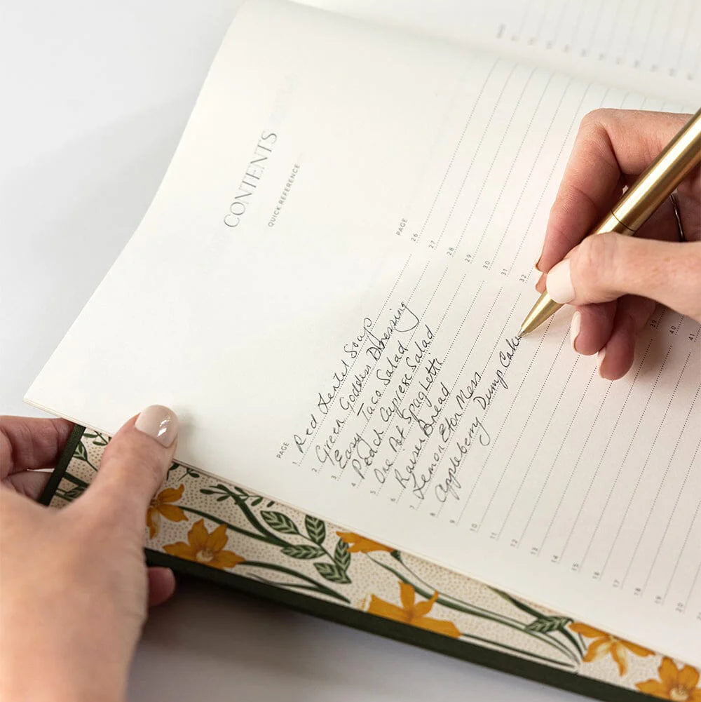 Heirloom Recipe Book Journal - Basil Green