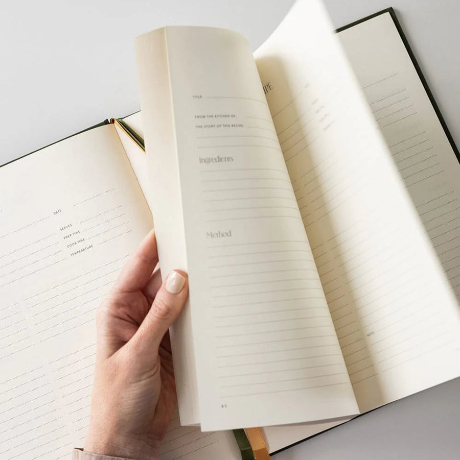 Heirloom Recipe Book Journal - Basil Green