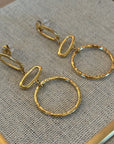 Hollow circle earrings - gold
