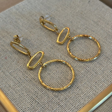 Hollow circle earrings - gold