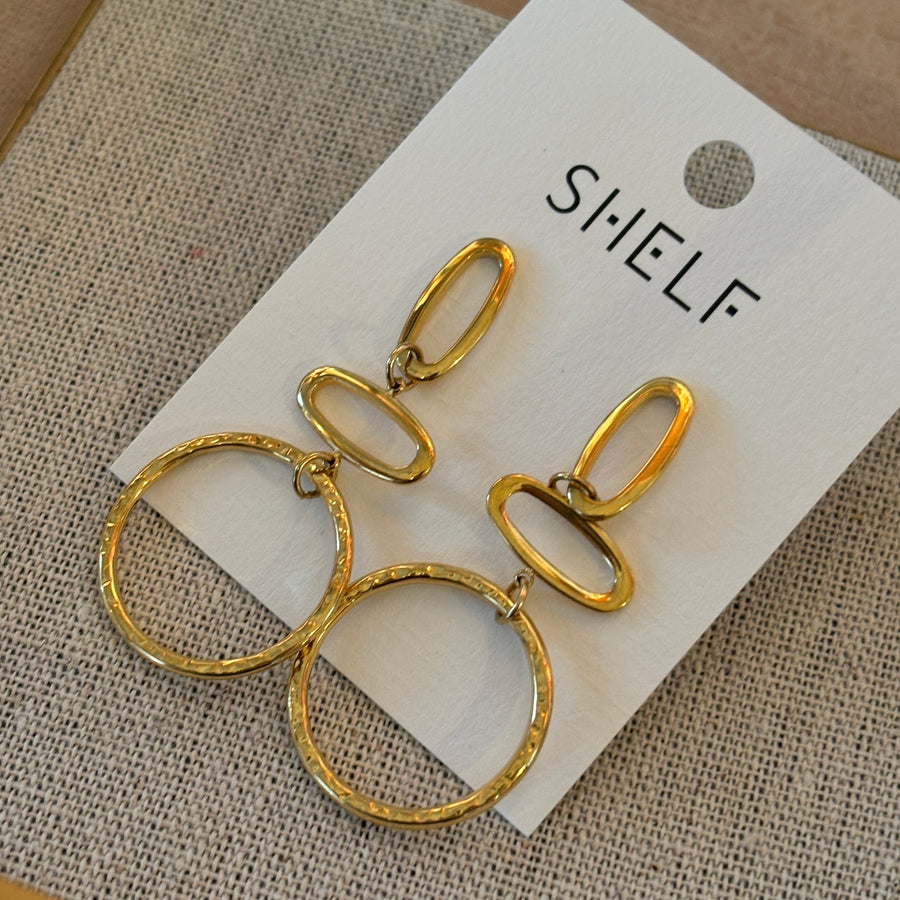 Hollow circle earrings - gold