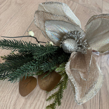 Christmas - Champagne Magnolia  Spray 44cm