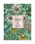 Floral design notebook titled 'The Joyful Gardener's Journal' on a green background