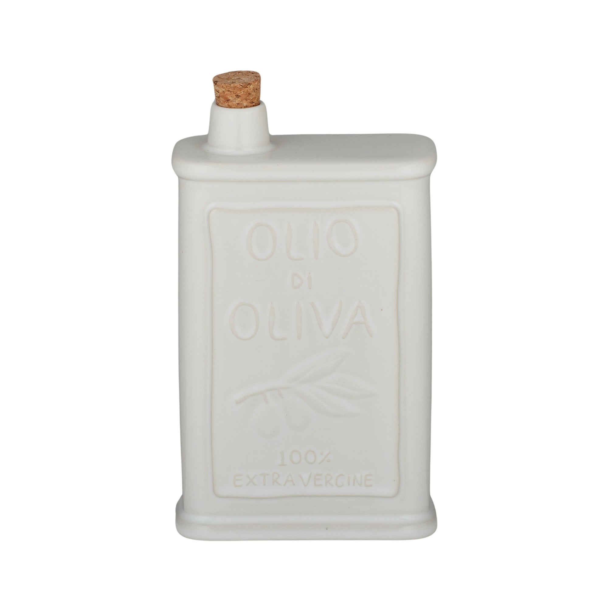 Olio Ceramic Olive Oil Bottle - White