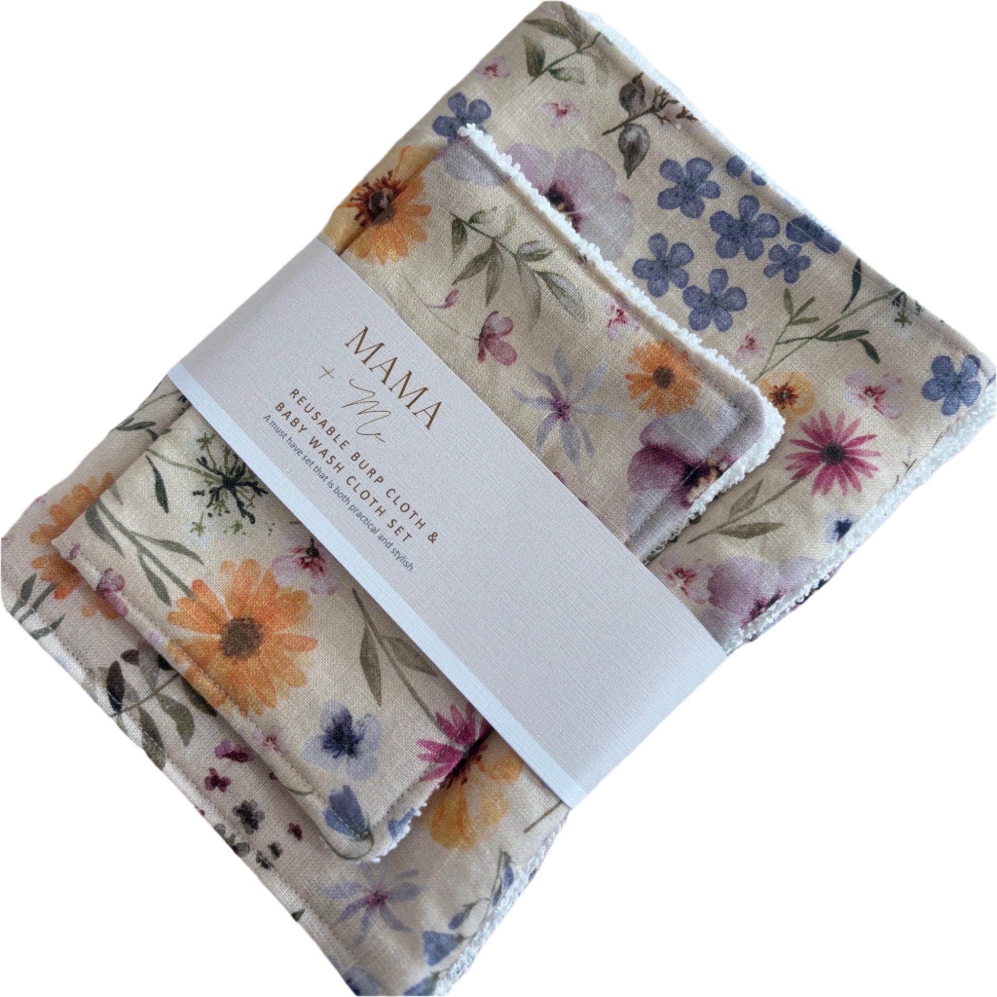 Burp Cloth + Washer Sets by mama and Me