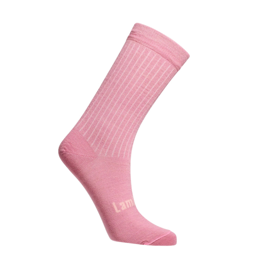 Lamington Merino Womens Crew Rib Vintage pink socks 